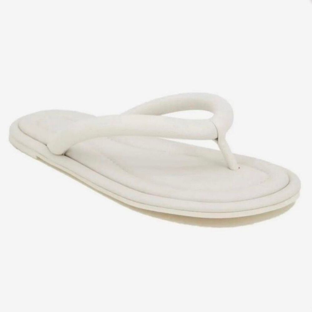Splendid Puffy Thong Sandals 8.5 Beach Vacation Minimalist Leather Ivory Crissy